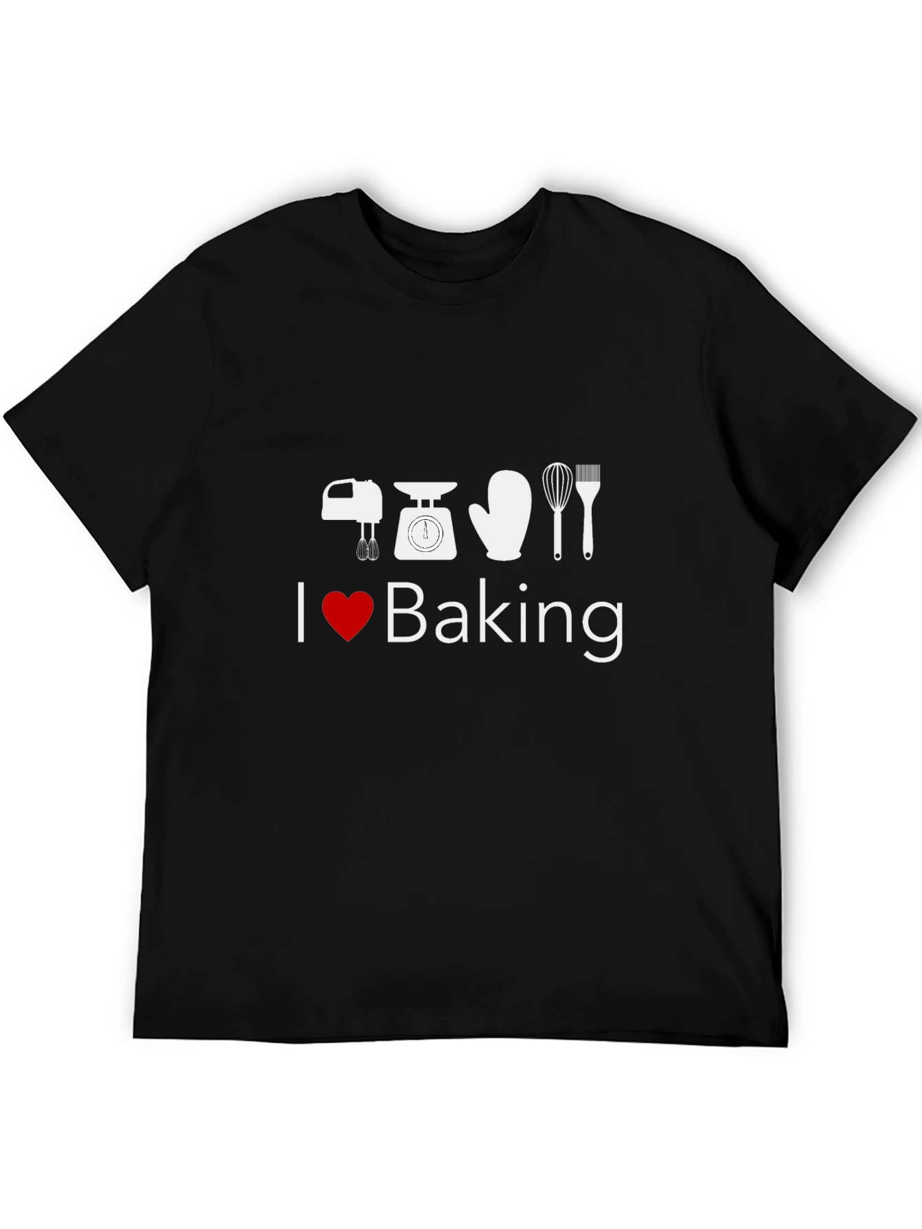 I Love Baking T-Shirt - Black Cotton Blend