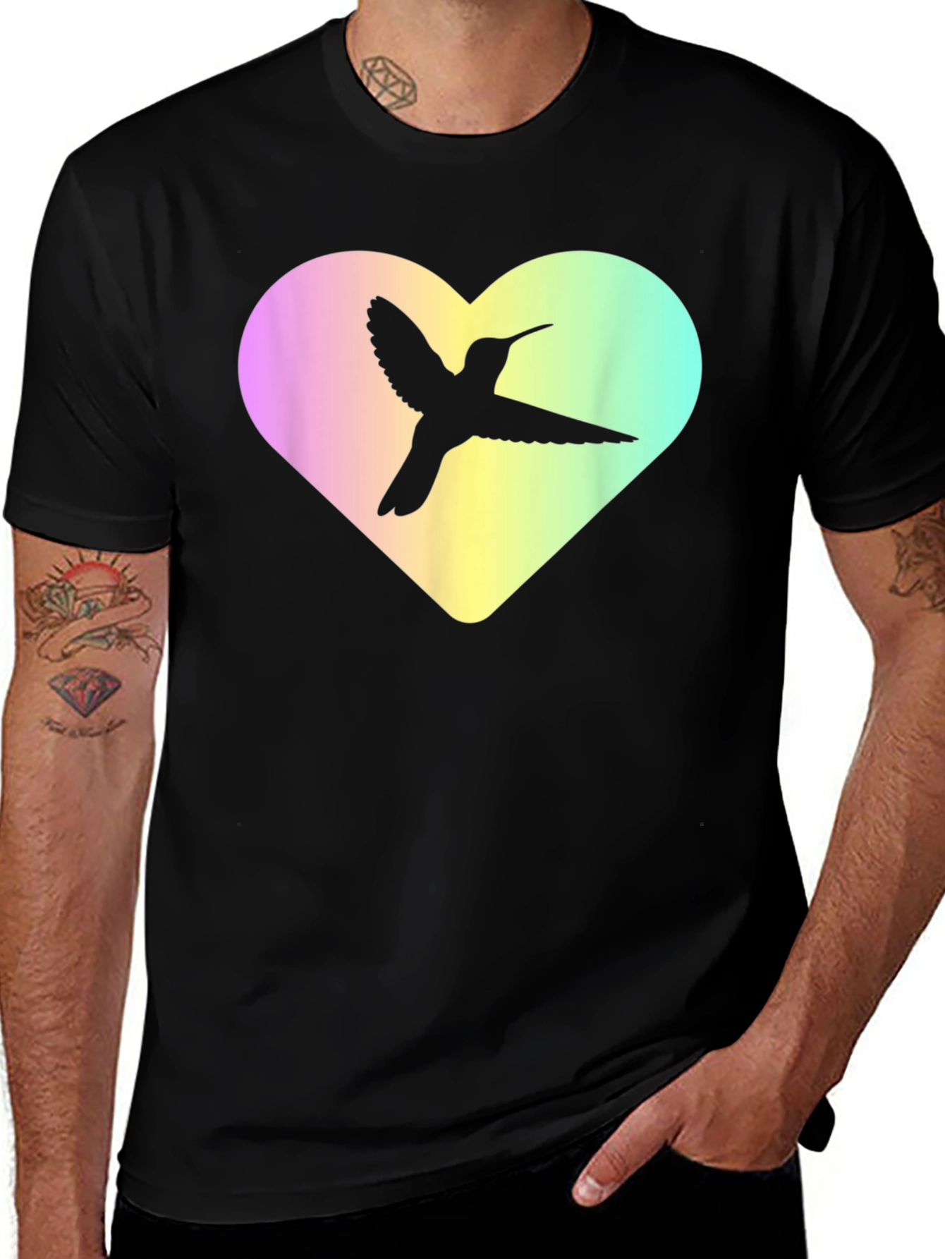 Hummingbird Heart Graphic Tee - Unisex