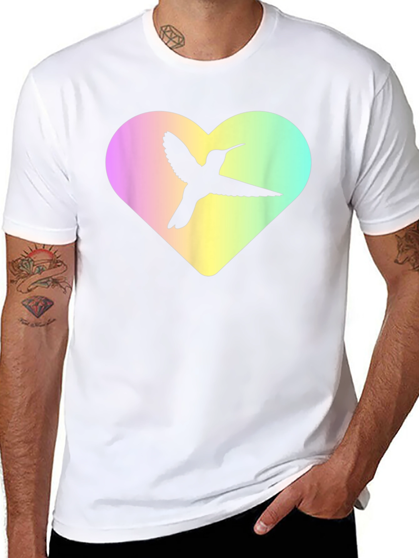 Hummingbird Heart Graphic Tee - Unisex