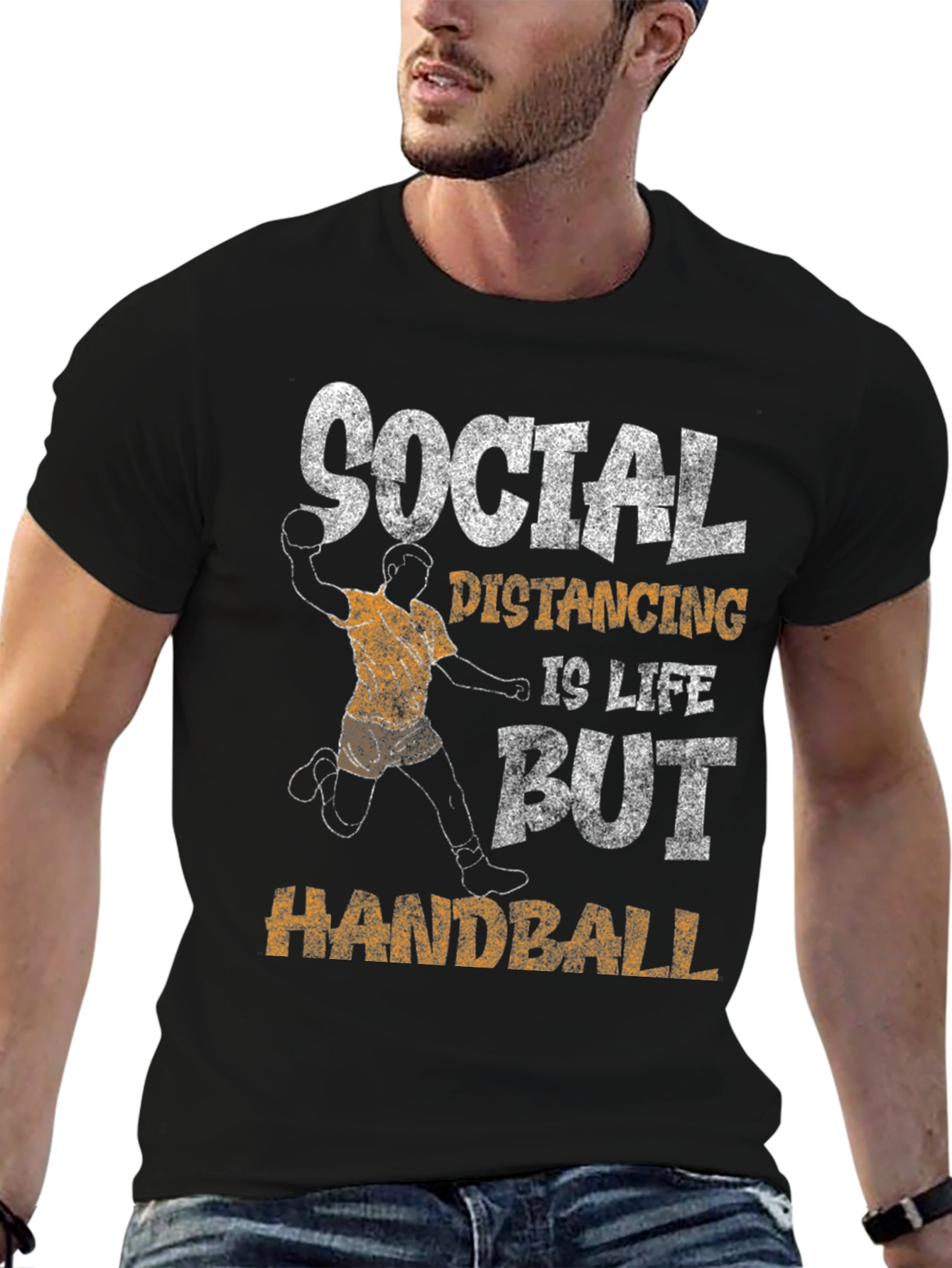 Social Distancing But Handball Graphic Tee