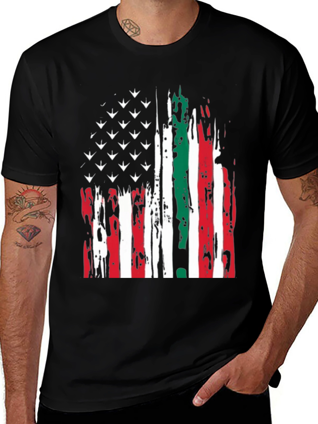USA Mexico Flag Graphic Tee