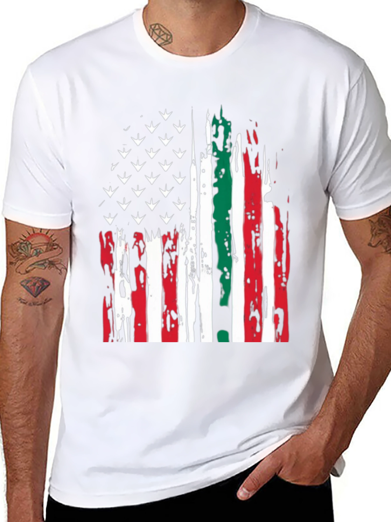 USA Mexico Flag Graphic Tee