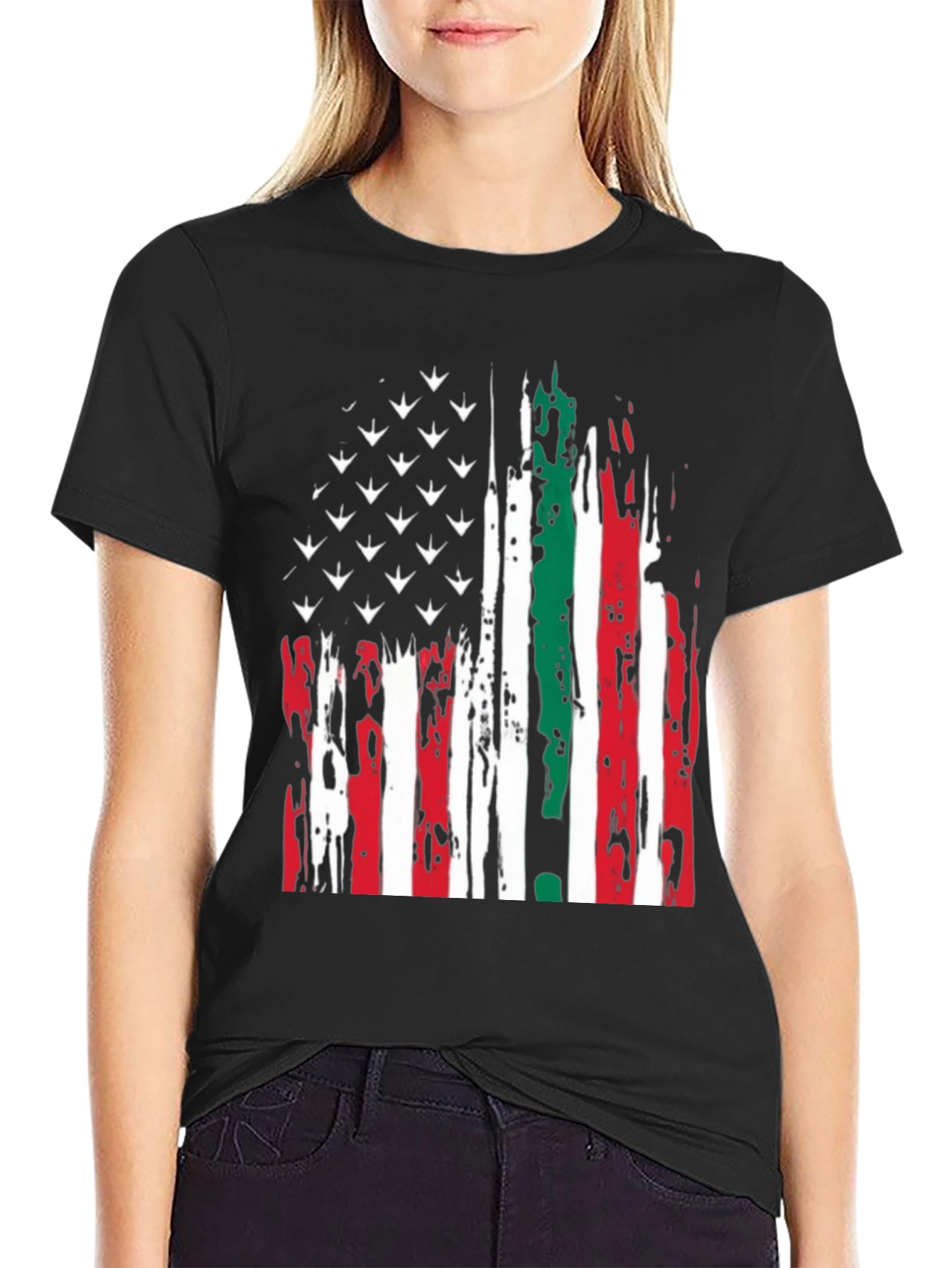 USA Mexico Flag Graphic Tee