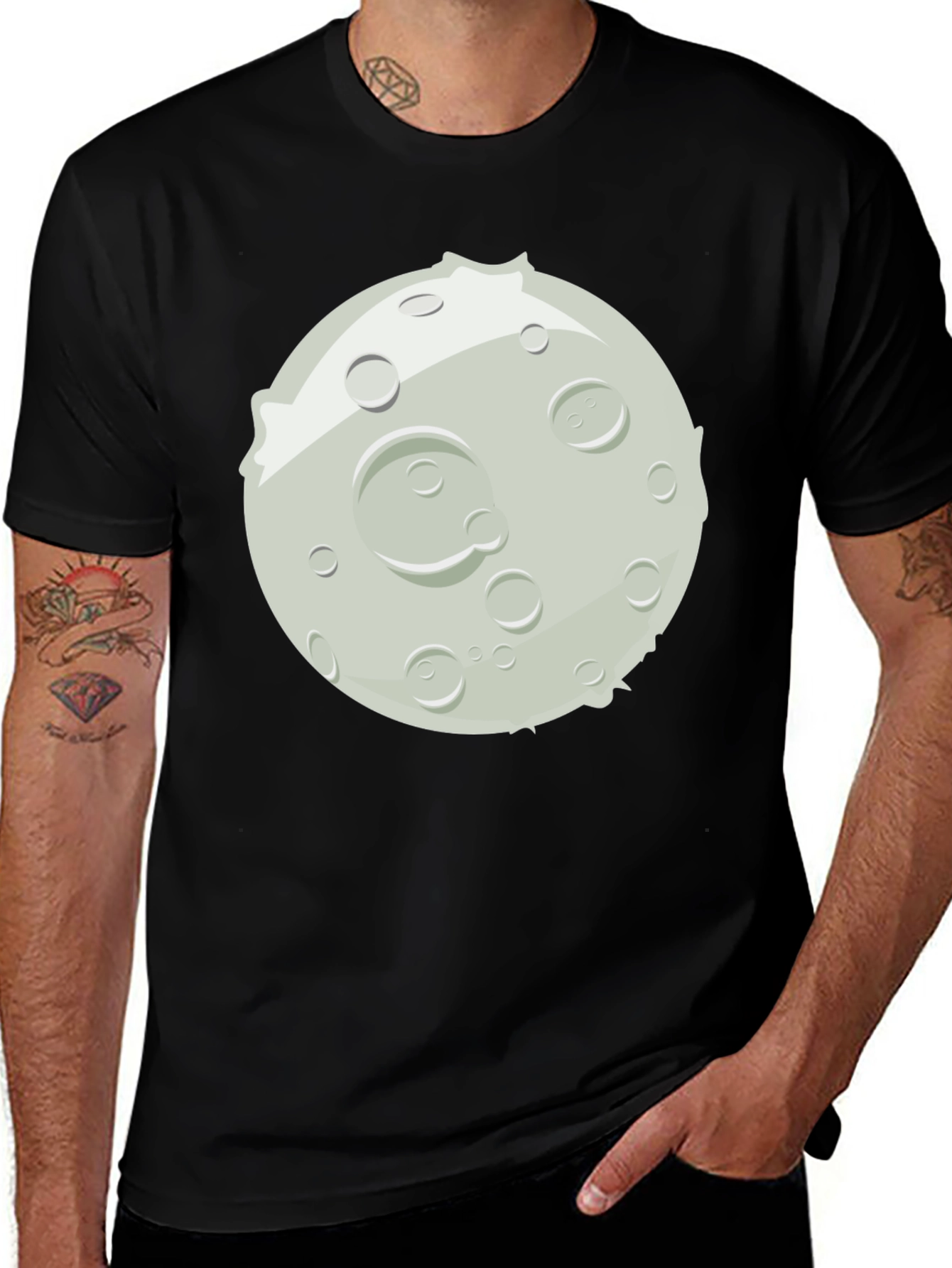 Moon Graphic Black T-Shirt