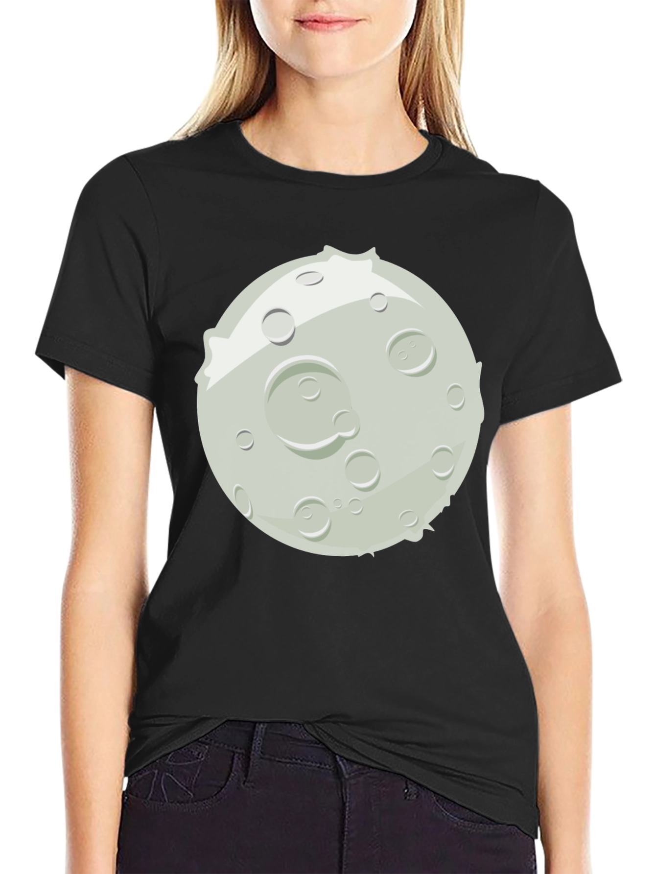 Moon Graphic Black T-Shirt