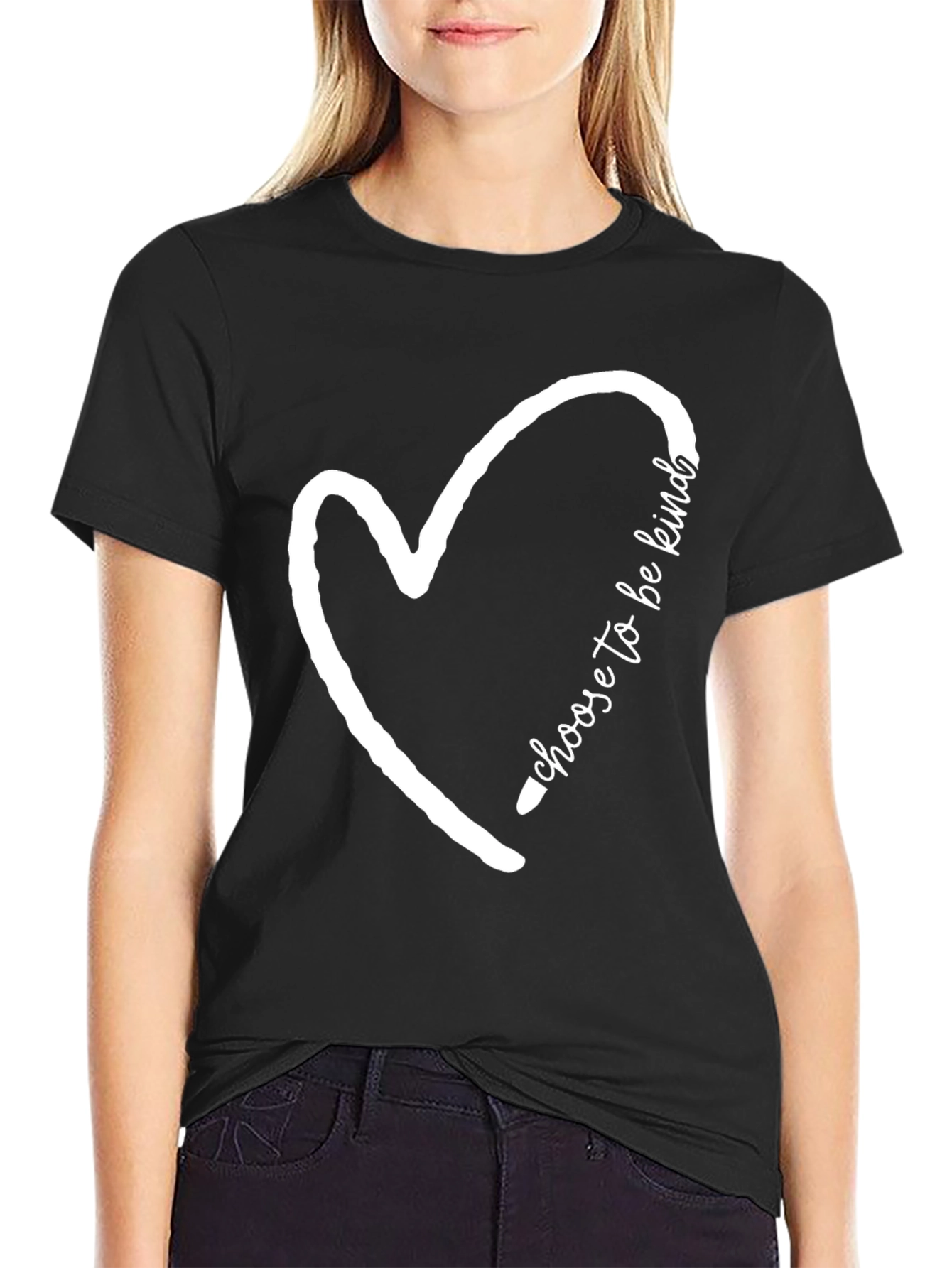 Choose to be Kind Heart T-Shirt - Black