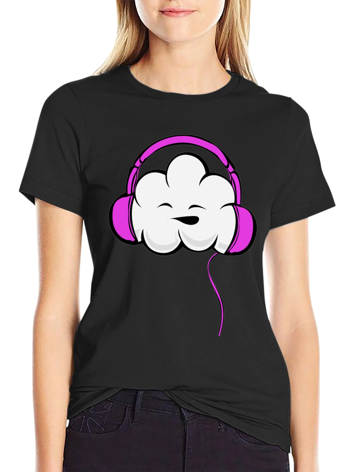 Cloud Headphones Graphic Tee - Trendy Comfort