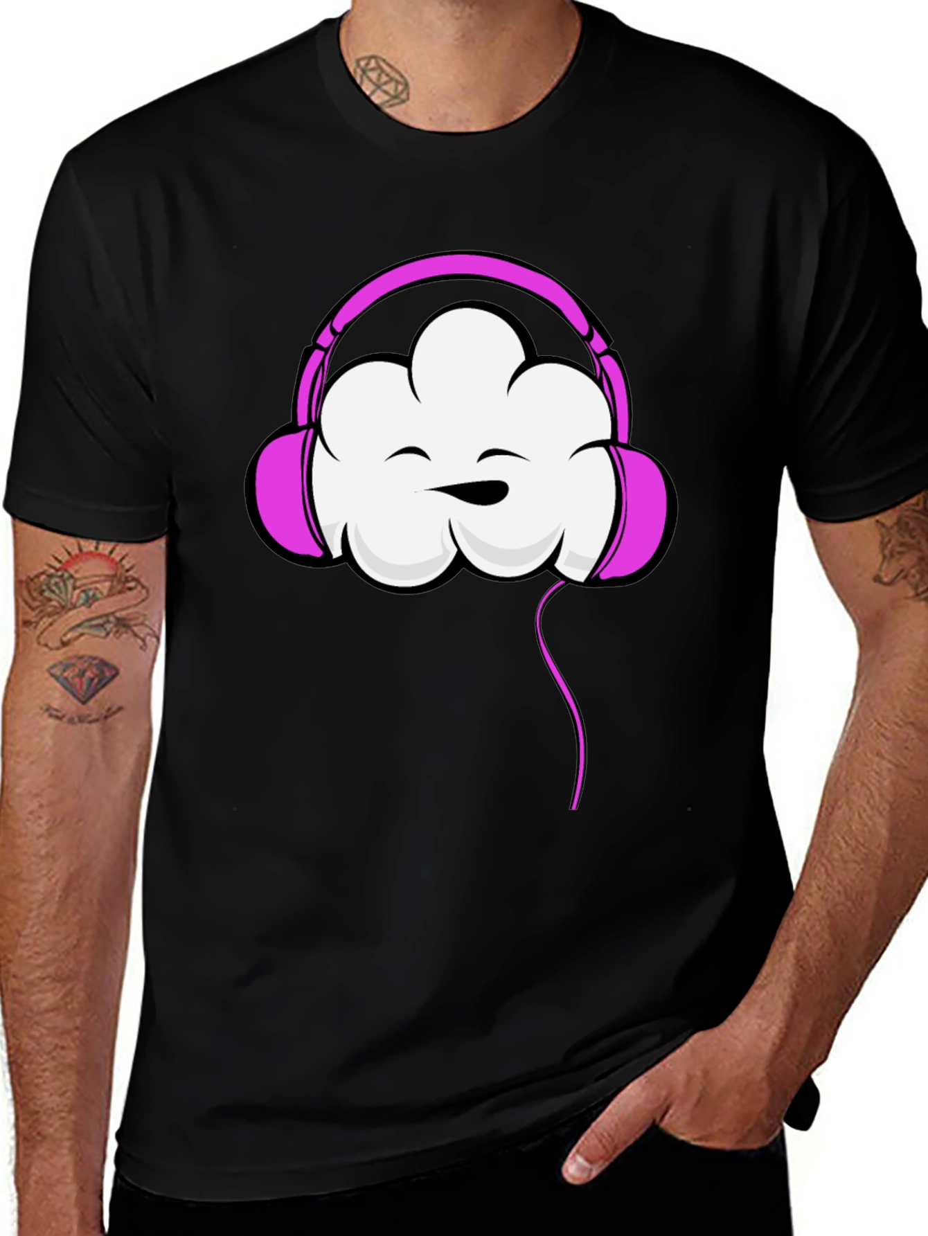 Cloud Headphones Graphic Tee - Trendy Comfort