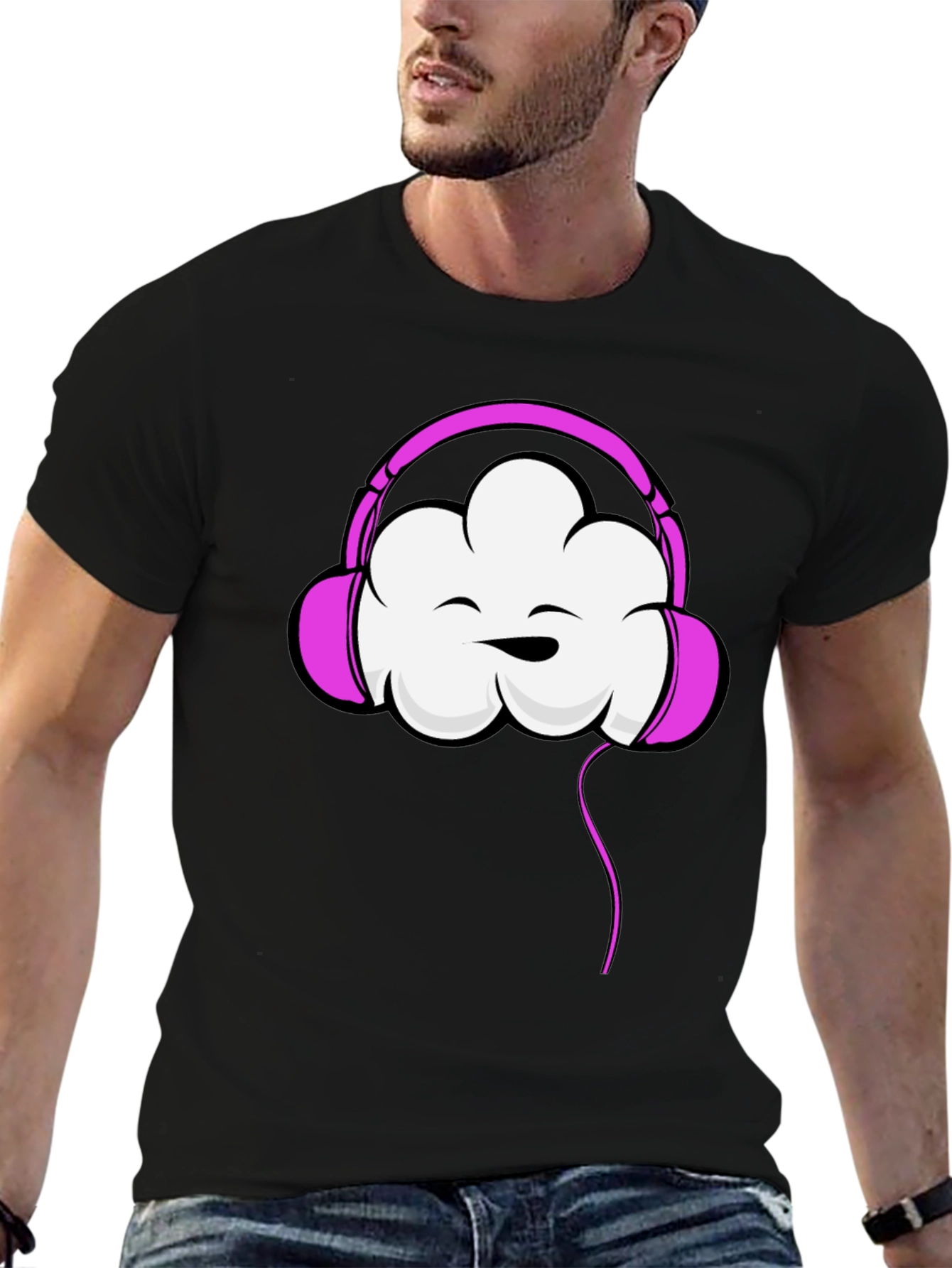 Cloud Headphones Graphic Tee - Trendy Comfort
