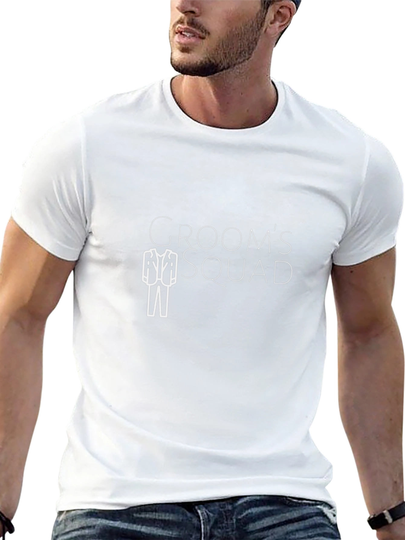 Grooms Squad Crewneck T-Shirt