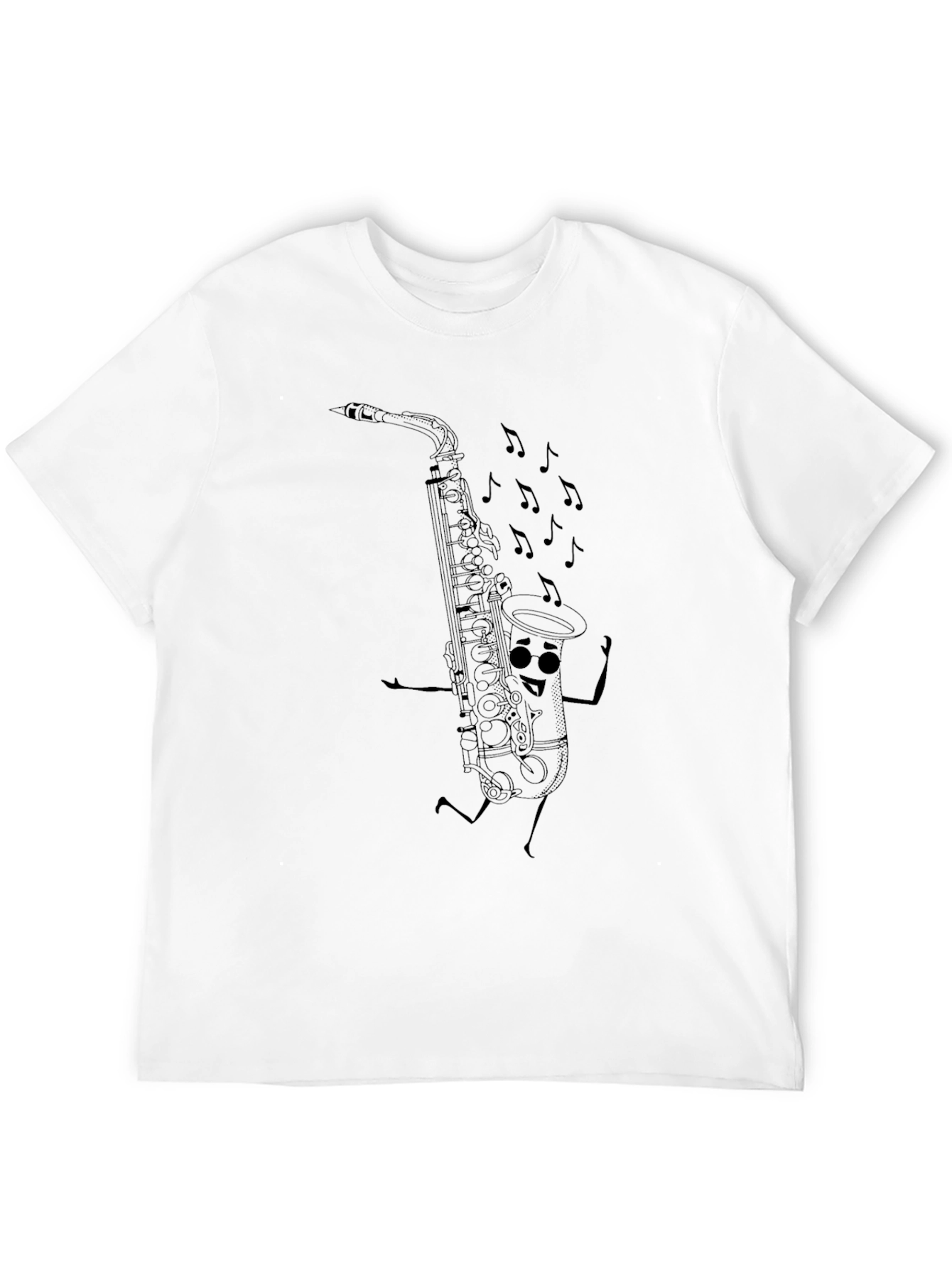 Saxophone Character T-Shirt - Music Lovers Tee