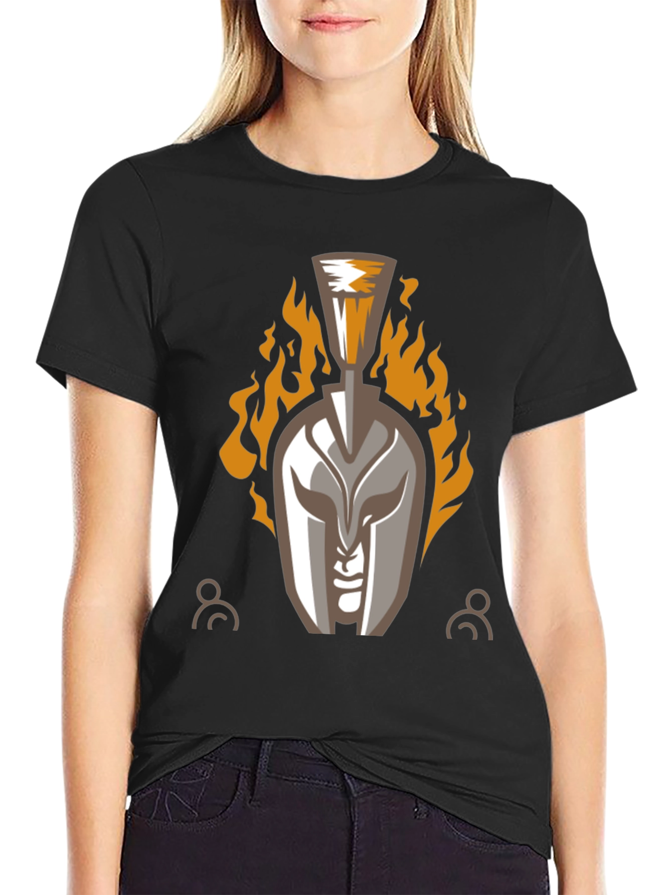 Spartan Helmet T-Shirt - Fiery Warrior Design