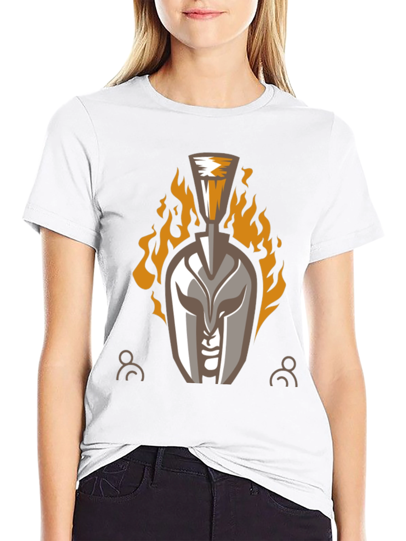 Spartan Helmet T-Shirt - Fiery Warrior Design