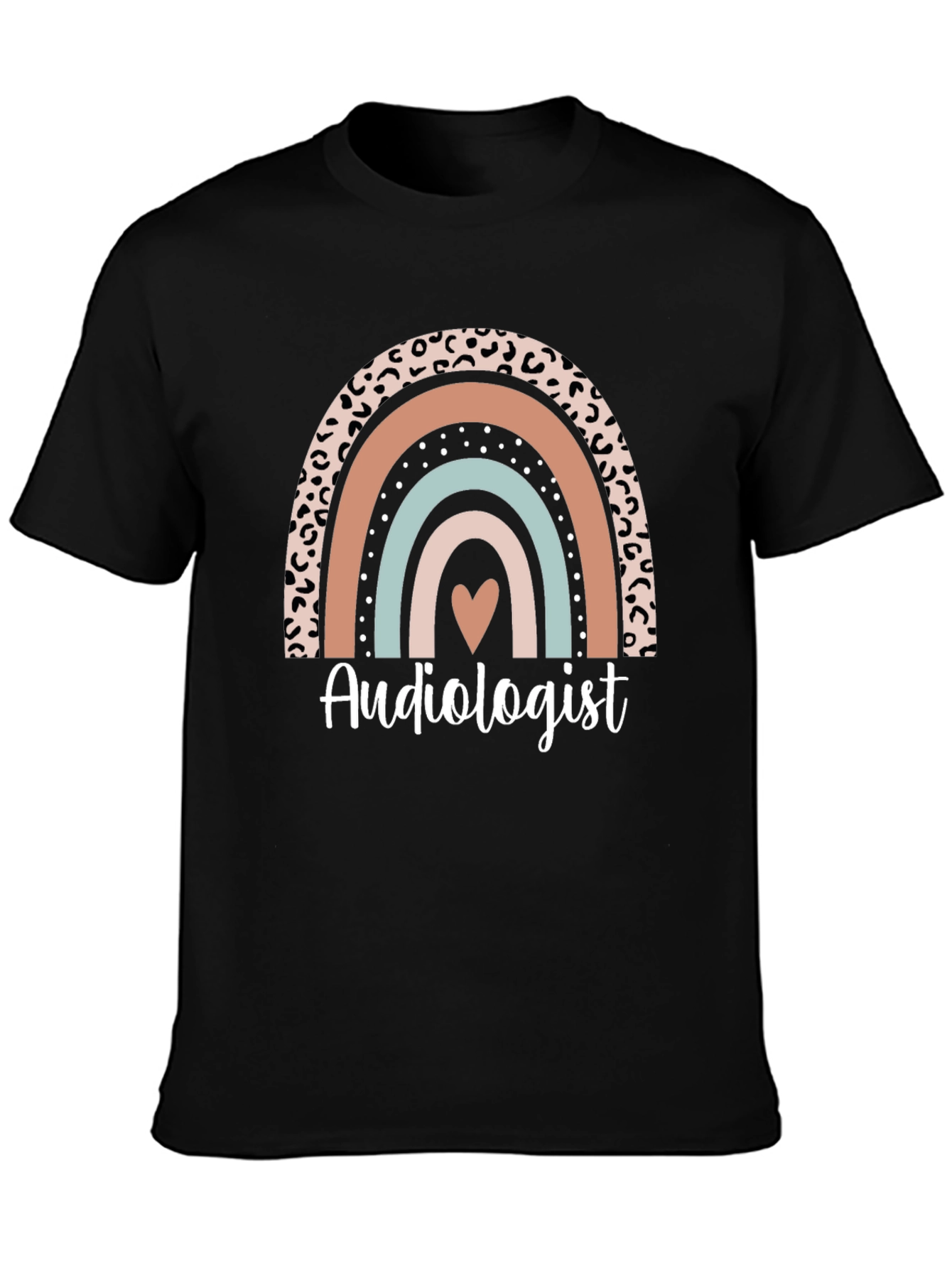 Audiologist Rainbow Heart Graphic T-Shirt