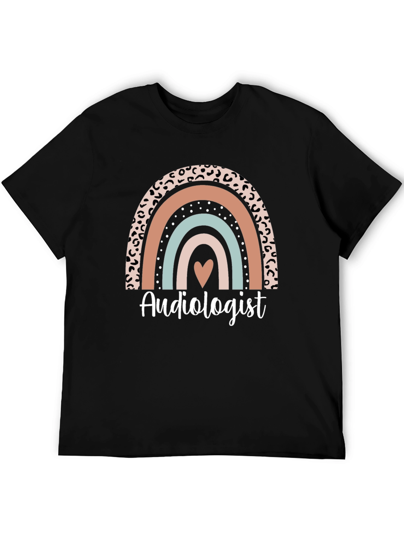 Audiologist Rainbow Heart Graphic T-Shirt