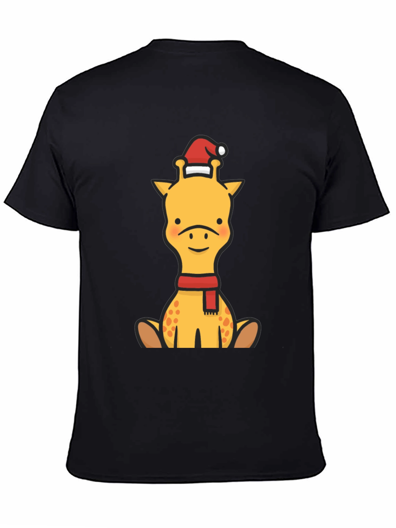 Festive Giraffe Graphic Tee - Holiday Cheer!