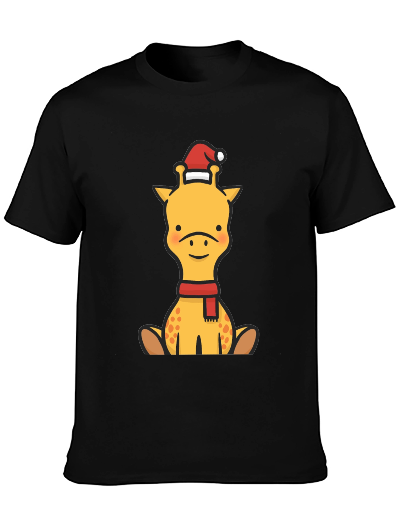 Festive Giraffe Graphic Tee - Holiday Cheer!
