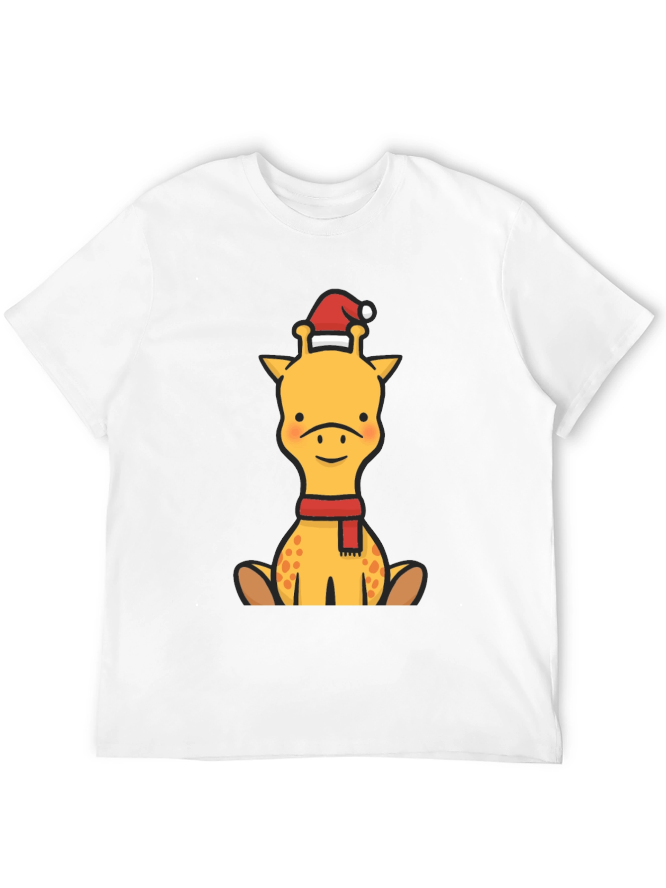 Festive Giraffe Graphic Tee - Holiday Cheer!