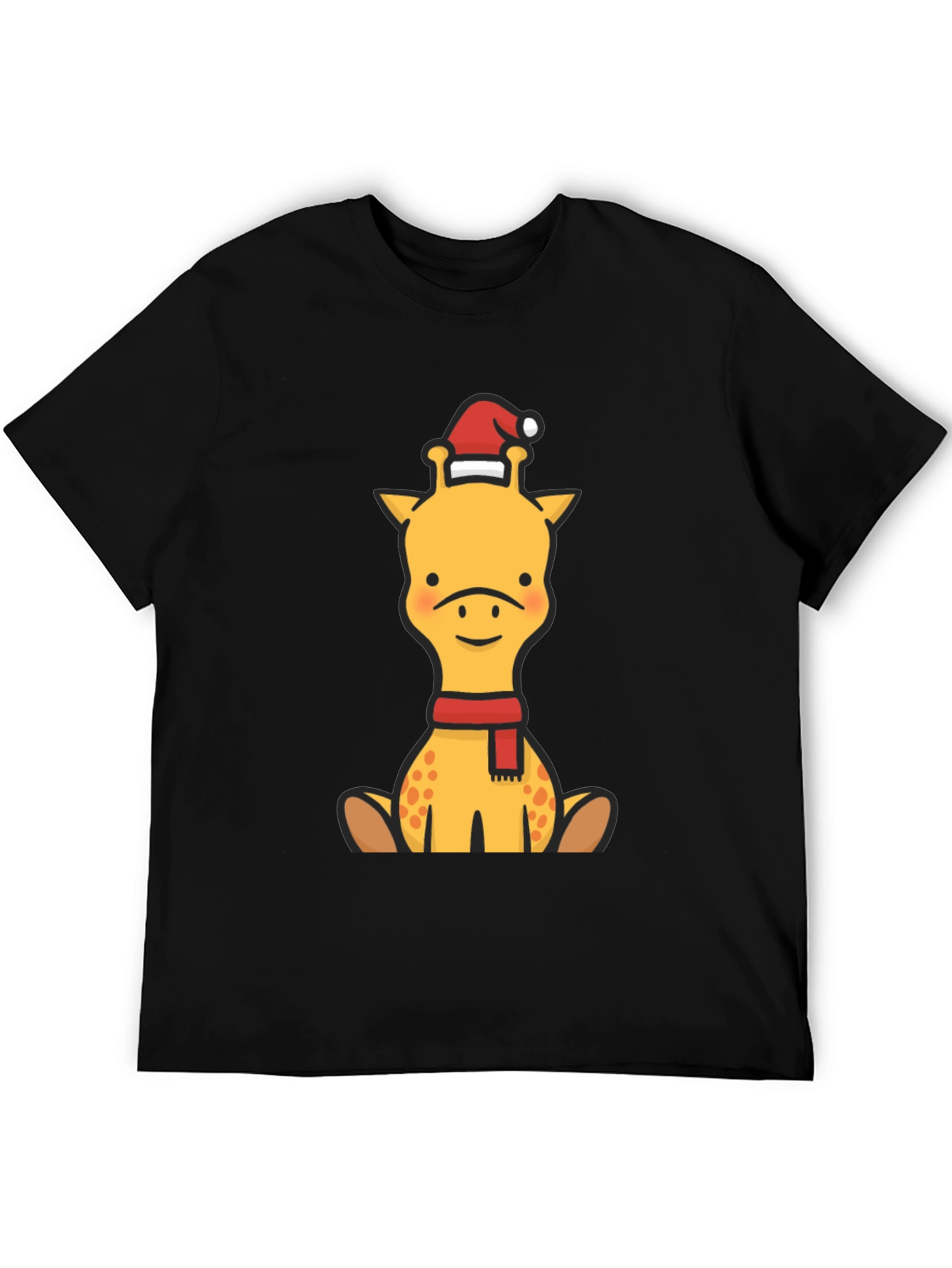 Festive Giraffe Graphic Tee - Holiday Cheer!