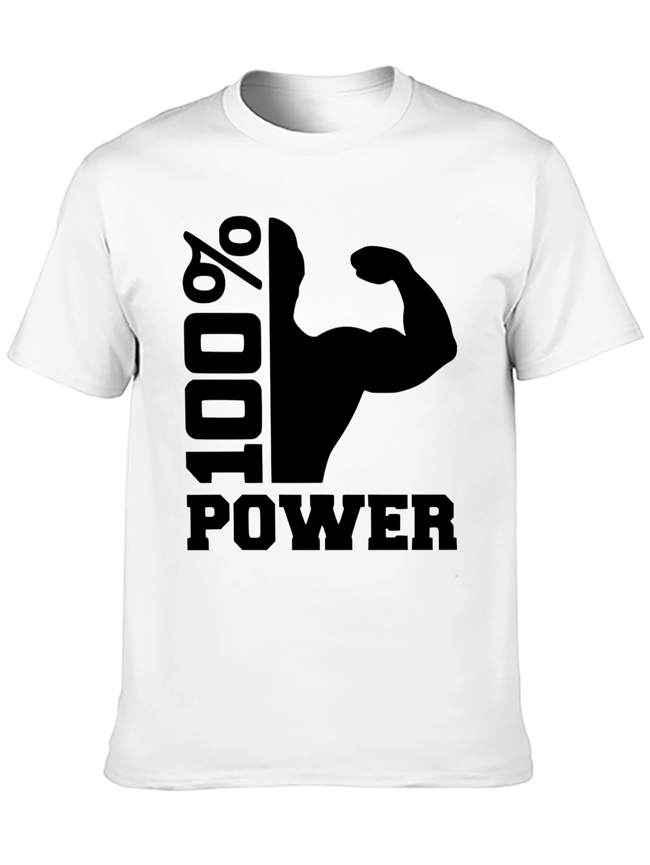 100% Power Graphic T-Shirt - Black Gym Fitness Tee