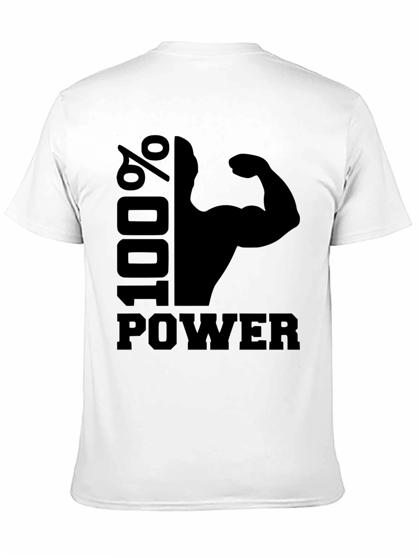 100% Power Graphic T-Shirt - Black Gym Fitness Tee