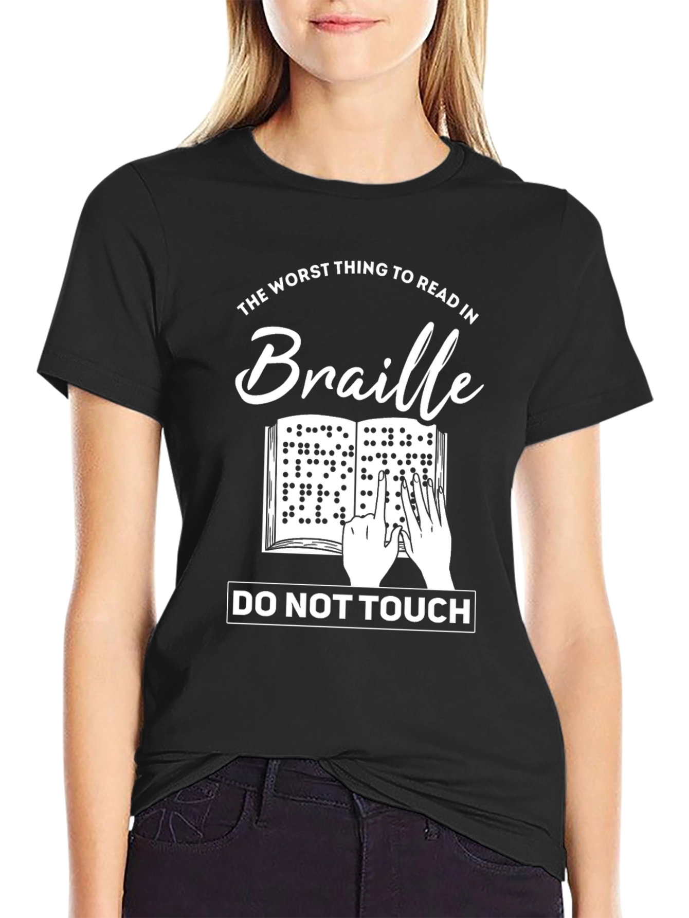 Humorous Braille T-Shirt - Do Not Touch