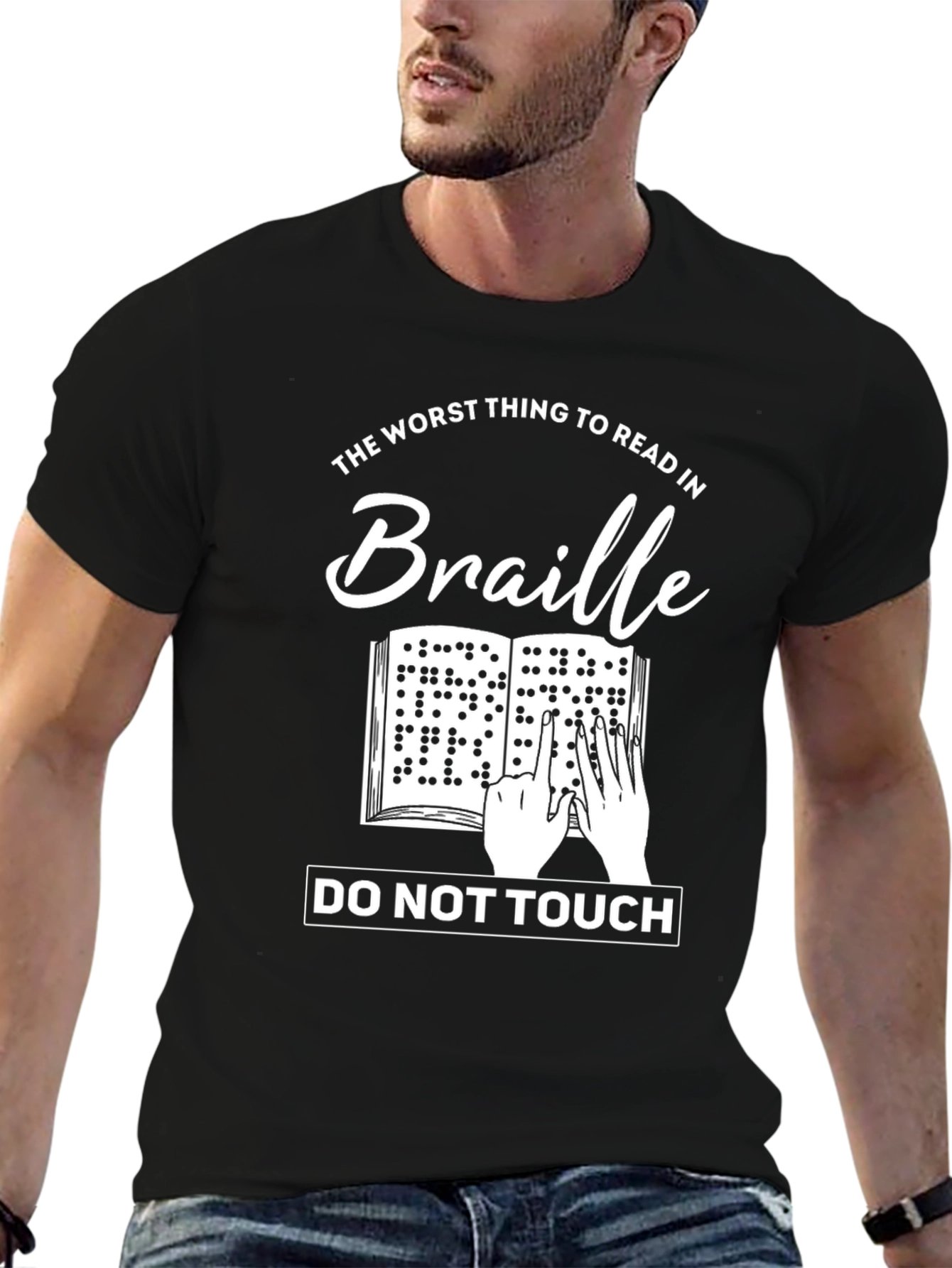 Humorous Braille T-Shirt - Do Not Touch