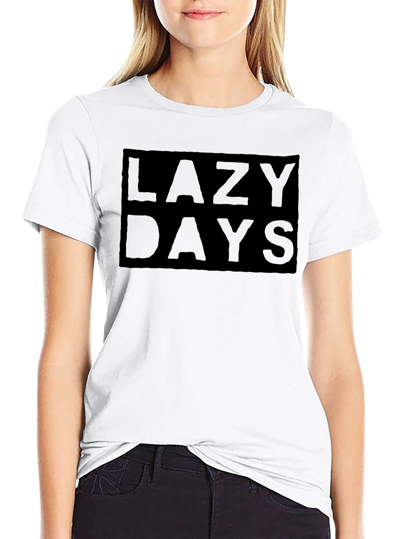 Lazy Days Black Graphic Tee - Casual Comfort