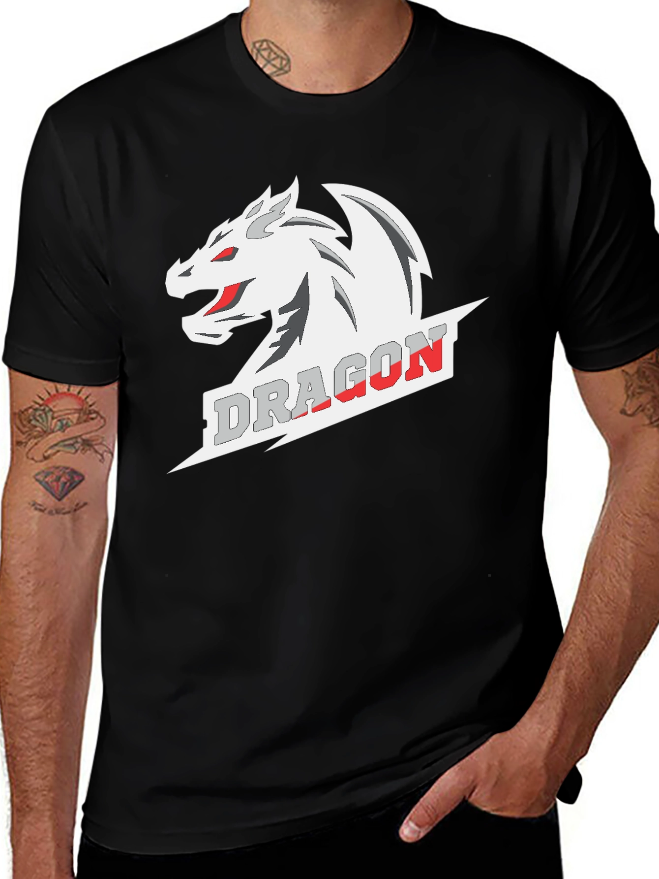 Dragon Graphic Tee - Stylish Black Cotton T-Shirt