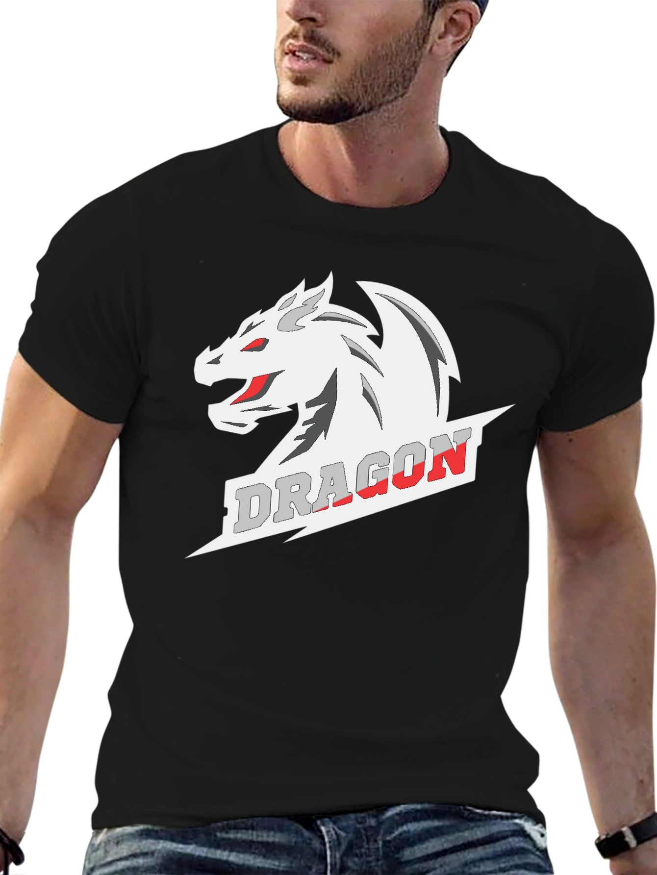 Dragon Graphic Tee - Stylish Black Cotton T-Shirt