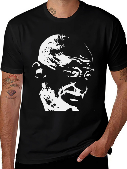 Gandhi Graphic T-Shirt - Black Cotton Tee