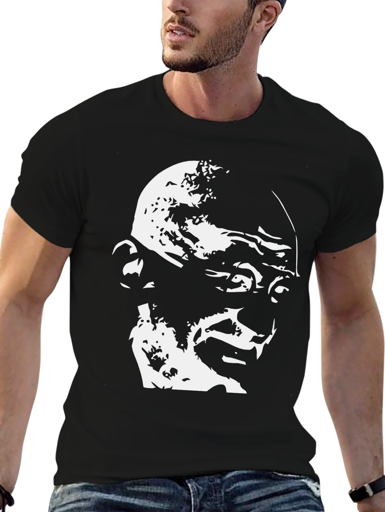 Gandhi Graphic T-Shirt - Black Cotton Tee