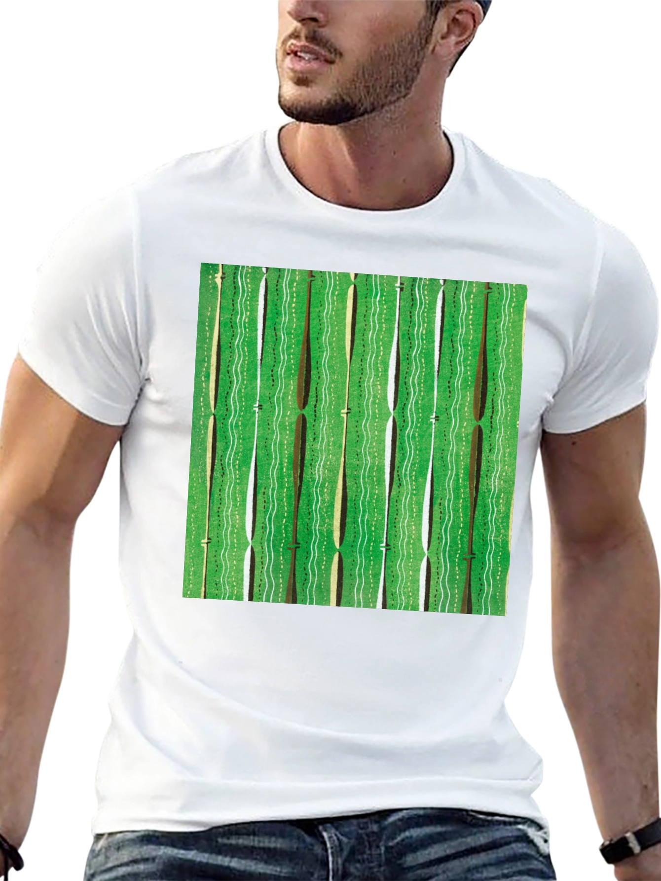 Green Retro Pattern Graphic Tee