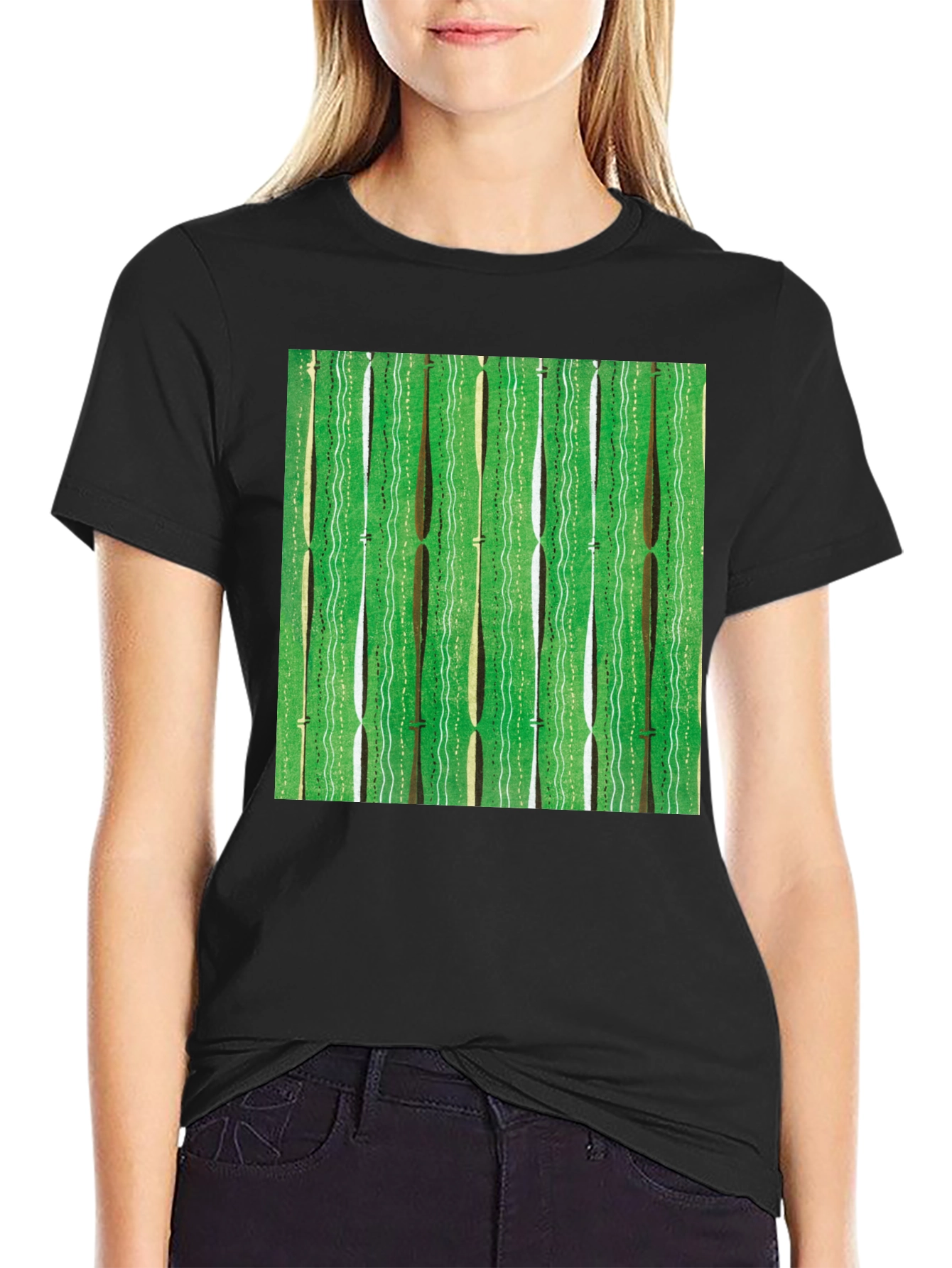 Green Retro Pattern Graphic Tee