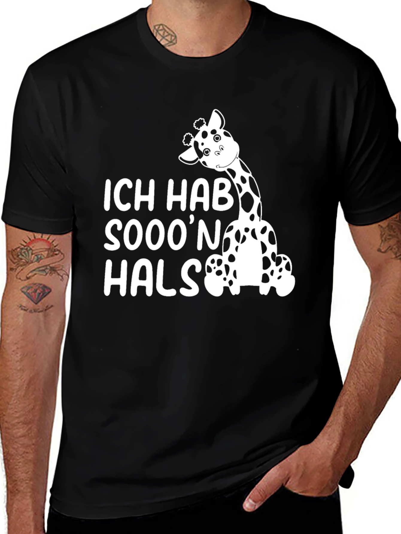 Ich Hab Sooon Hals Giraffe Graphic T-Shirt
