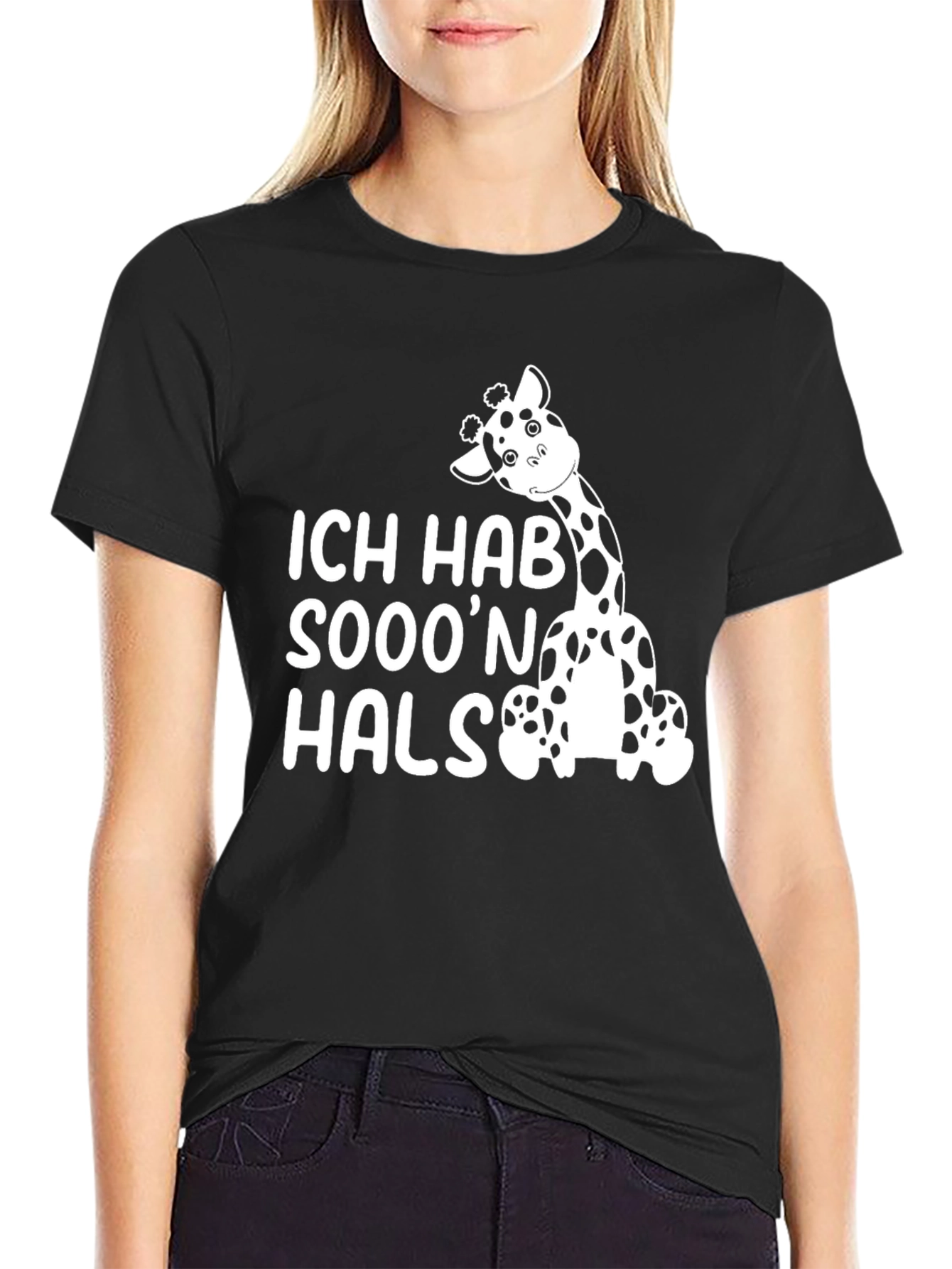 Ich Hab Sooon Hals Giraffe Graphic T-Shirt