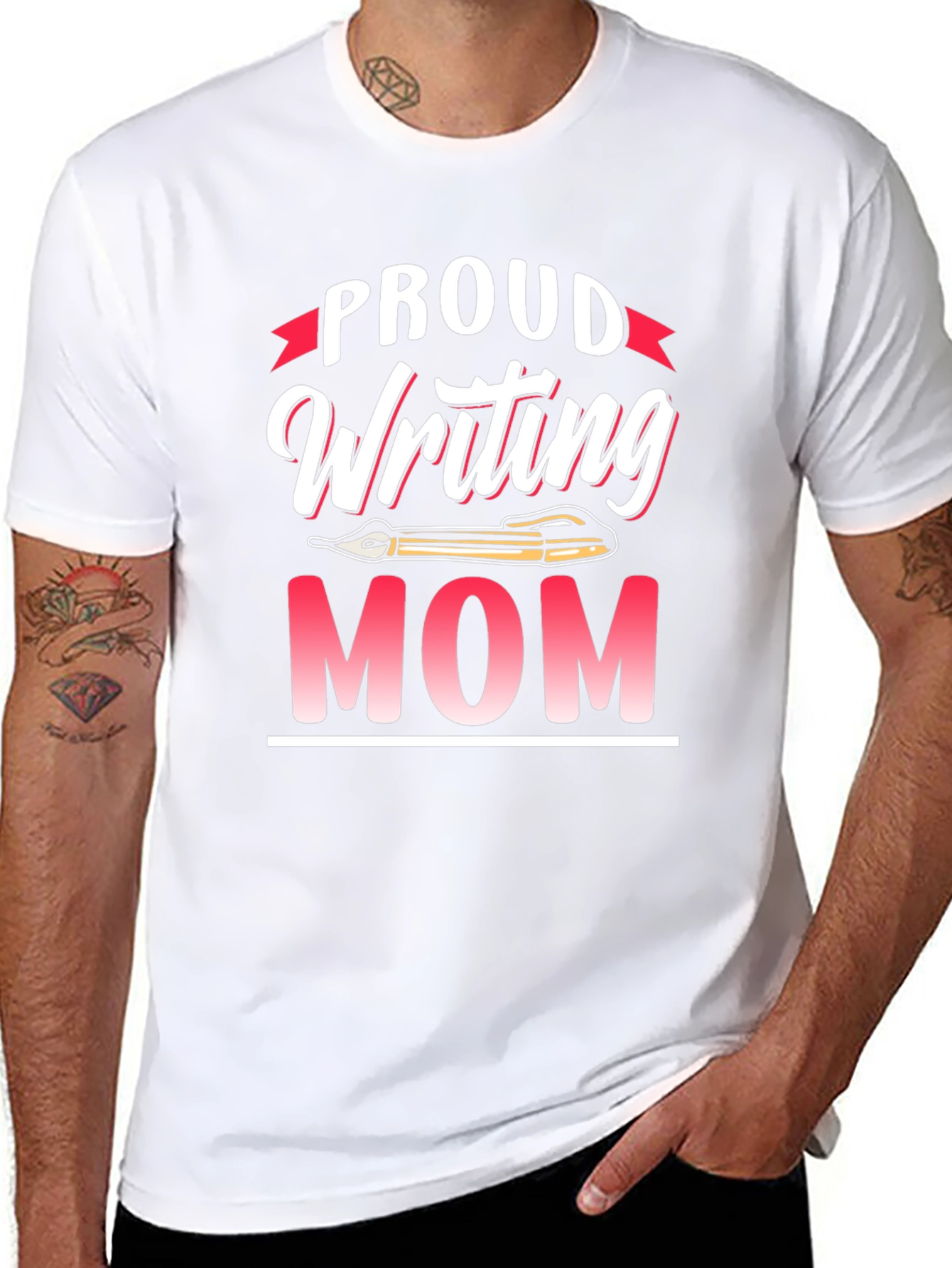 Proud Writing Mom T-Shirt - Novelty Tee