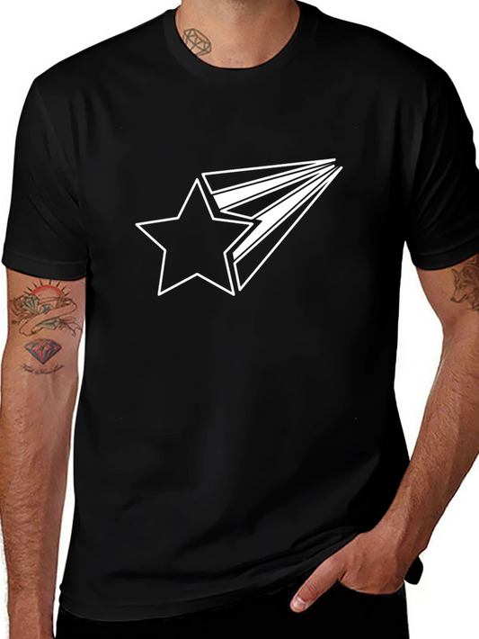 Black T-Shirt with Star Graphic