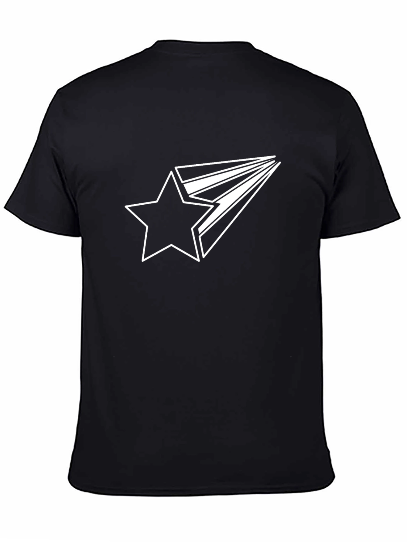 Black T-Shirt with Star Graphic