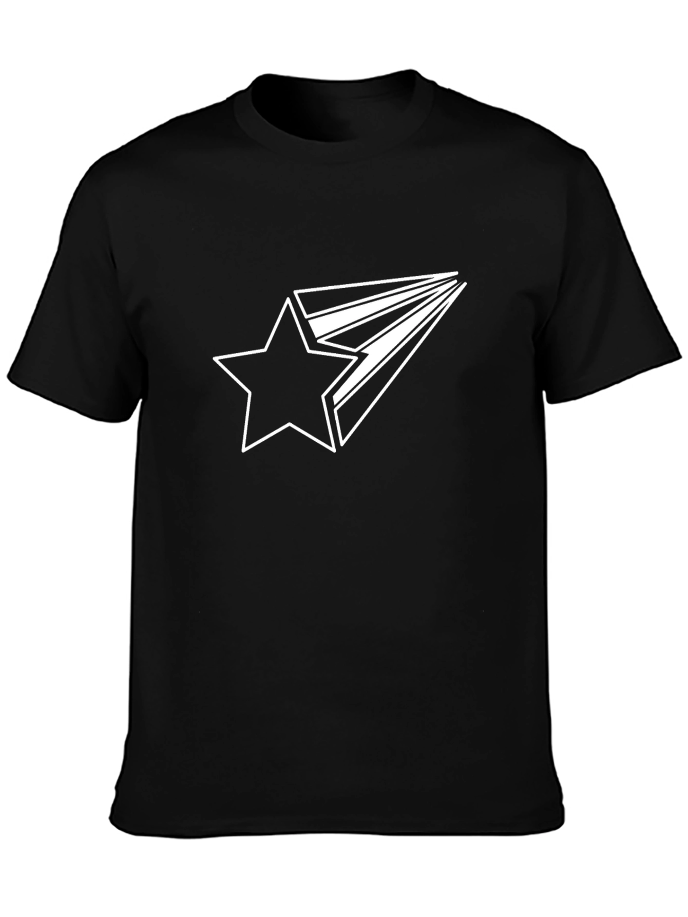 Black T-Shirt with Star Graphic