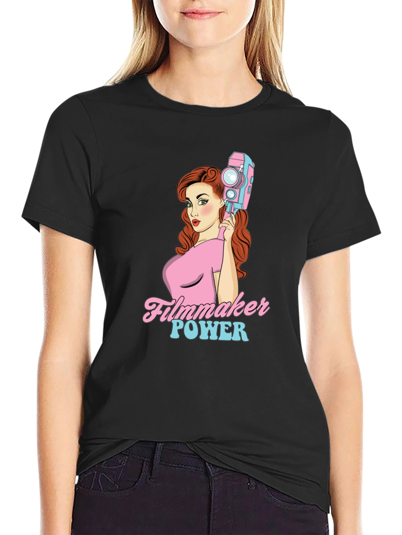 Filmmaker Power Graphic Tee - Retro Camera T-Shirt
