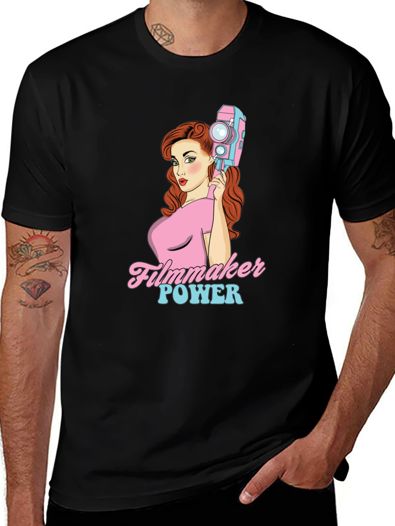 Filmmaker Power Graphic Tee - Retro Camera T-Shirt
