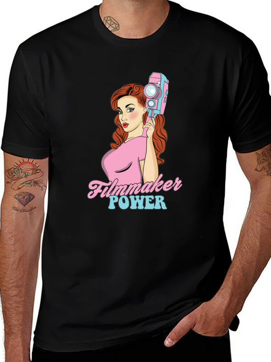 Filmmaker Power Graphic Tee - Retro Camera T-Shirt