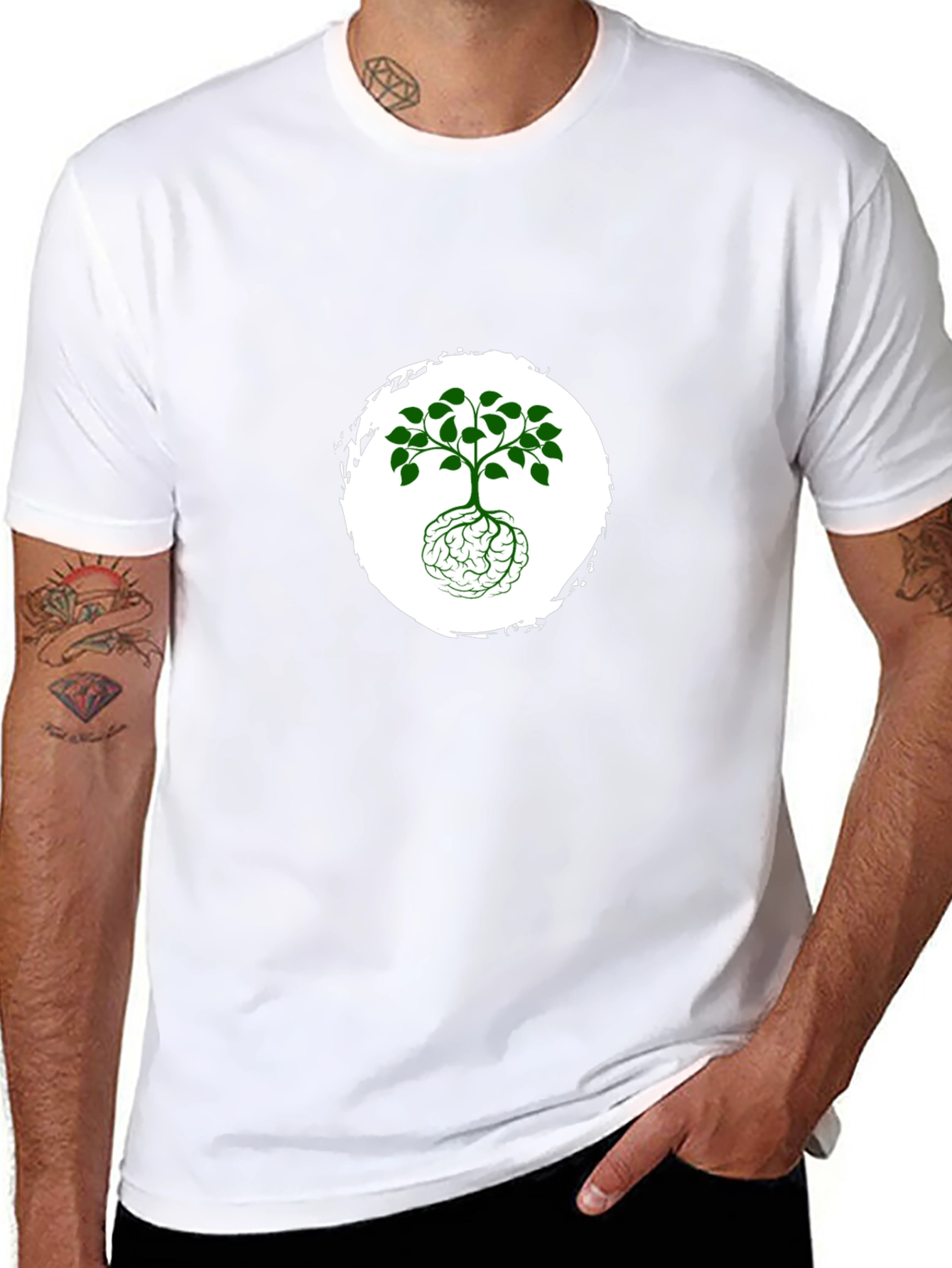 Brain Tree Graphic Black T-Shirt