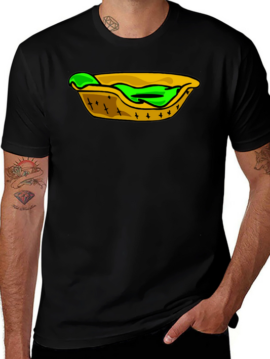 Taco Cartoon Graphic Mens Black T-Shirt