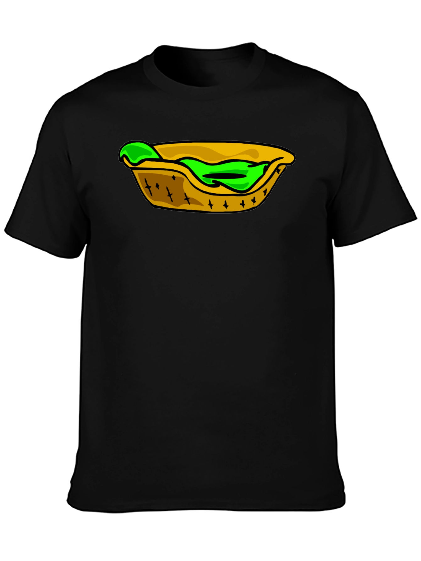 Taco Cartoon Graphic Mens Black T-Shirt