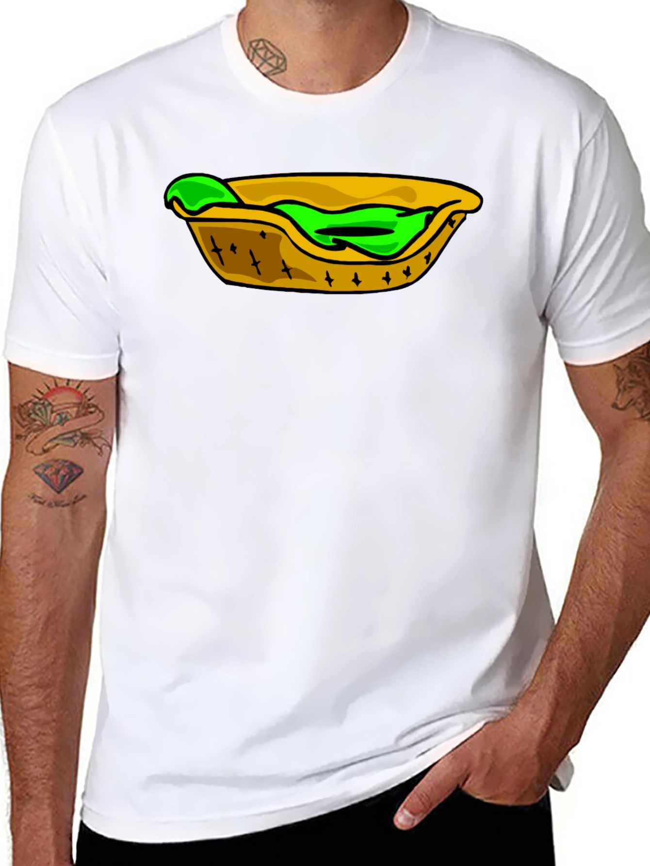 Taco Cartoon Graphic Mens Black T-Shirt