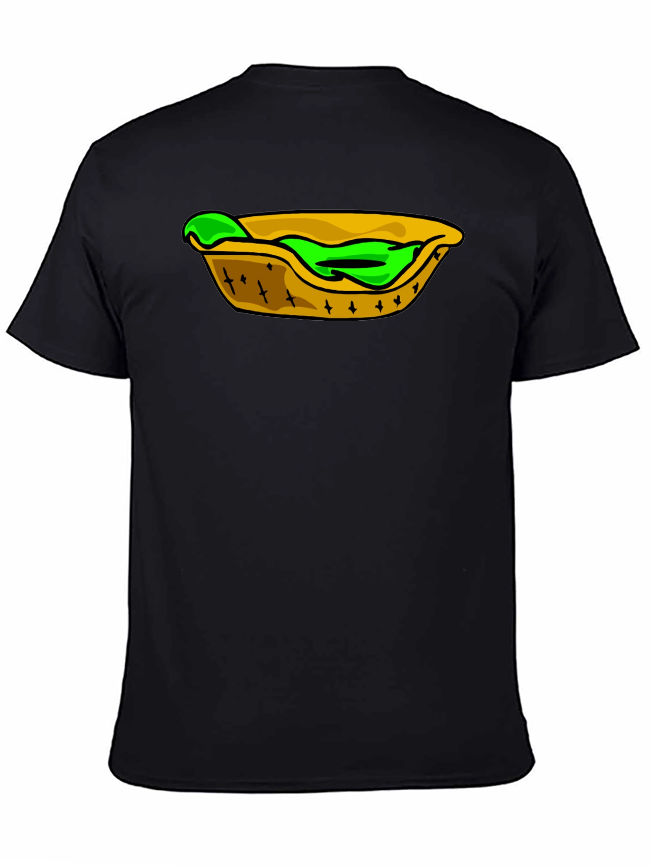 Taco Cartoon Graphic Mens Black T-Shirt