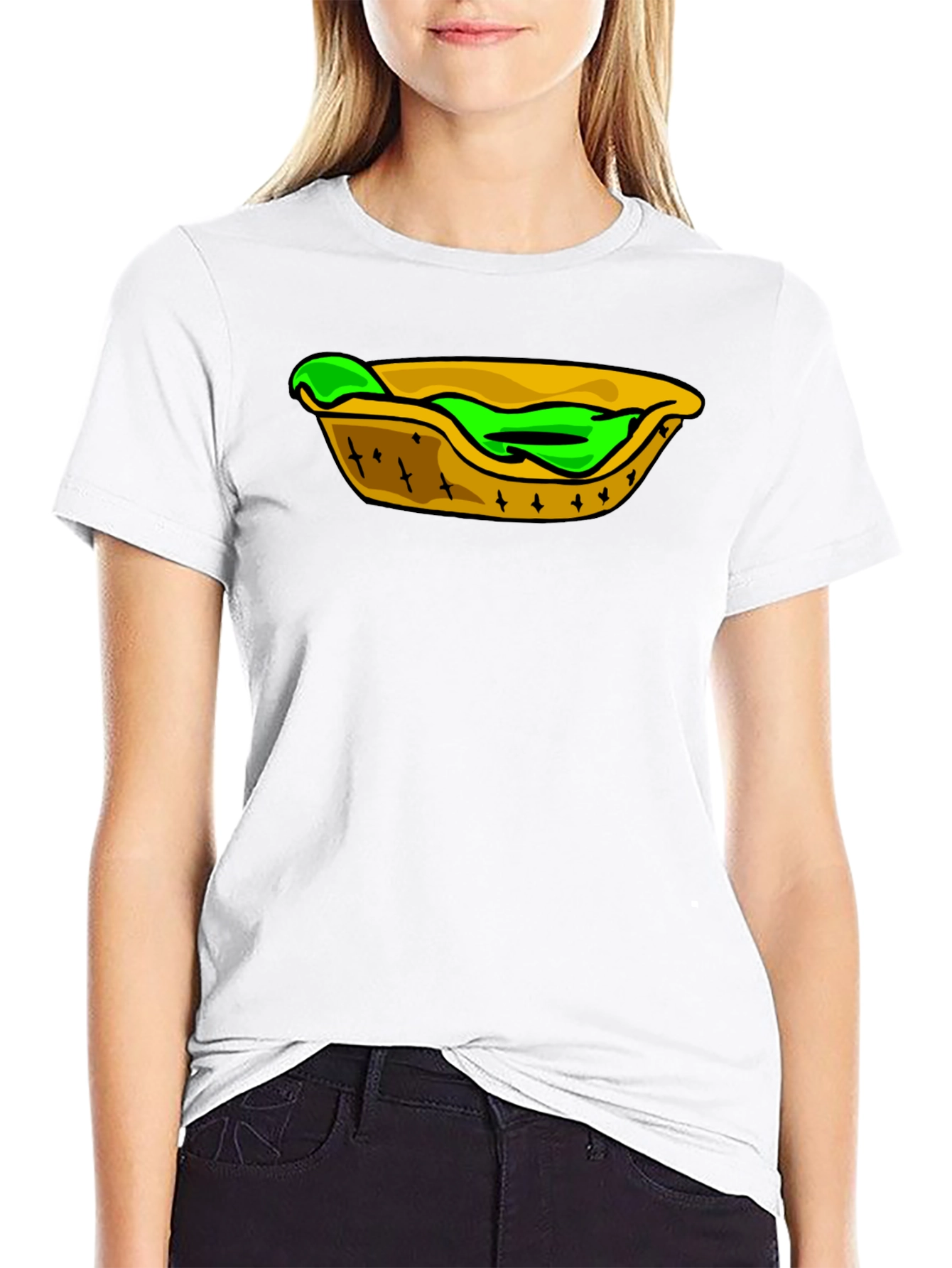 Taco Cartoon Graphic Mens Black T-Shirt