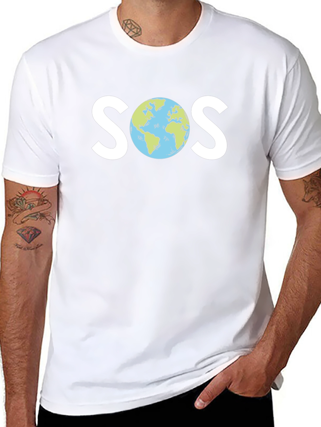 SOS Earth Graphic T-Shirt - Save Our Planet Tee